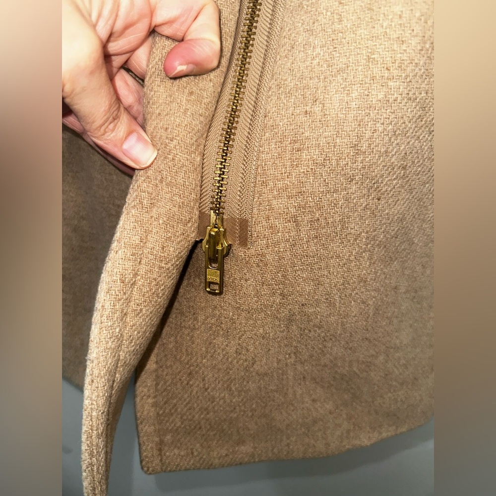 J.Crew Stadium-Cloth Cocoon Coat in Camel Beige Size 2 - Italian Nello Gori Wool - Picture 6 of 11